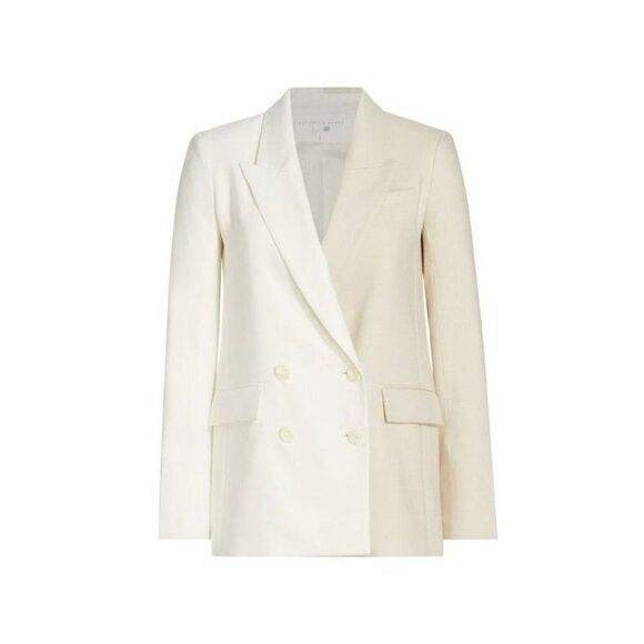 Veronica Beard NEW Braeton Linen Blend Dickey Jacket White/Limestone Size 10 - Picture 2 of 9